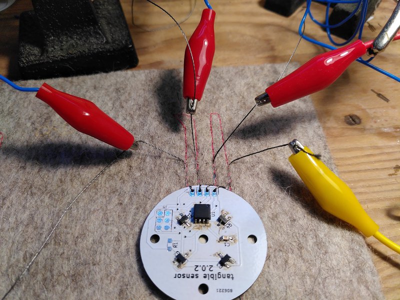 Using crocodile clips to test a sensor is working